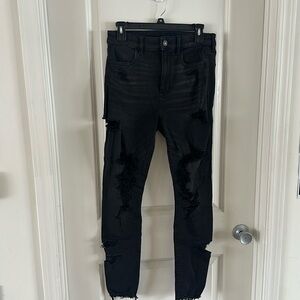 American Eagle black ripped jeans size 10 regular